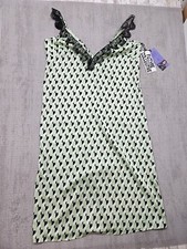 Future Collective Women's Slip Lace Trim Sleeveless Dress Size Small Green