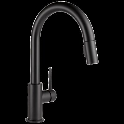 Delta Trinsic Pull-Down Kitchen Faucet Matte Black-Certified Refurbished