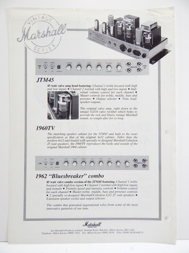 Amplificador MARSHALL Mejor Amado Amplificador de Válvula Jamás Hecho Folleto Catálogo Inserto - Imagen 3 de 4