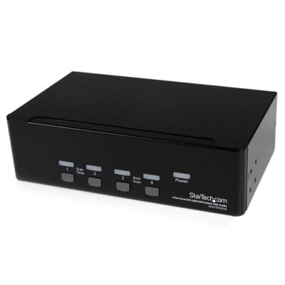 StarTech.com Dual DVI USB 4-Port KVM Switch mit Audio und USB 2.0 Hub