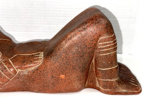 VTG Mayan Aztec ChacMool Terracotta RainGod Reclining Folk Art Pottery Sculpture - Picture 3 of 20