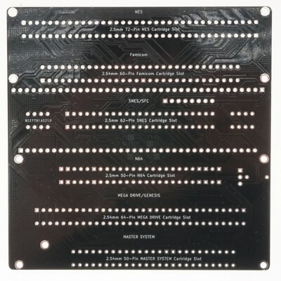 OSCR Sanni Cart Reader HW5 6-Slot Printed Circuit Board (PCB) Only, 1.2mm Black