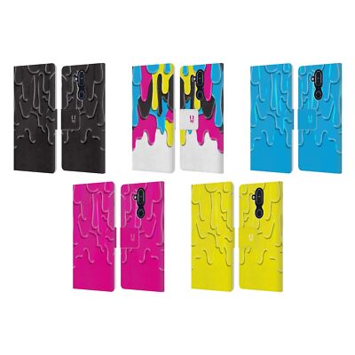 HEAD CASE DESIGNS CMYK MELTDOWN LEATHER BOOK WALLET CASE COVER FOR NOKIA PHONES