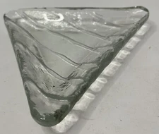 Clear Glass Ash Tray TRIANGLE SHAPE