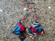 Zaful Women's 2 Piece Swimsuit Bikini Red Yellow Green Ribbed size M (US 6)