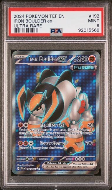 Pokémon TCG Iron Boulder ex 192/162 Holo Ultra Rare Temporal Forces PSA 9