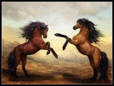 Wild Horse - Chart Counted Cross Stitch Patterns Needlework DIY DMC Color 14 ct