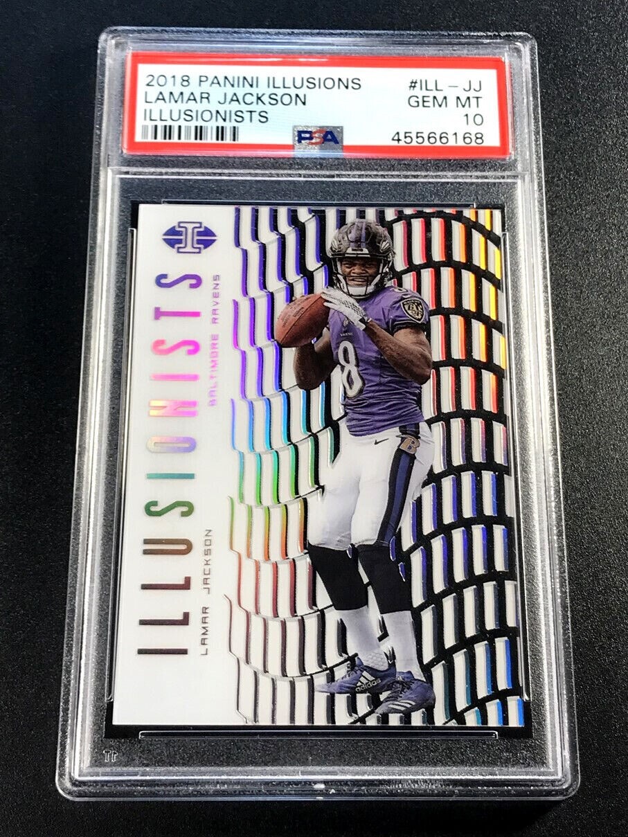 LAMAR JACKSON 2018 PANINI ILLUSIONS ILLUSIONISTS HOLO ROOKIE RC PSA 10 GEM NFL