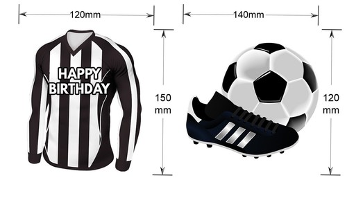 Football Bunting Party Birthday Decorations Black & White Shirt Team 12pcs - Picture 3 of 7