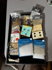 Large craft supplies lot 4.2 Lbs Mostly New Items. Some Salvage /scrap Pieces