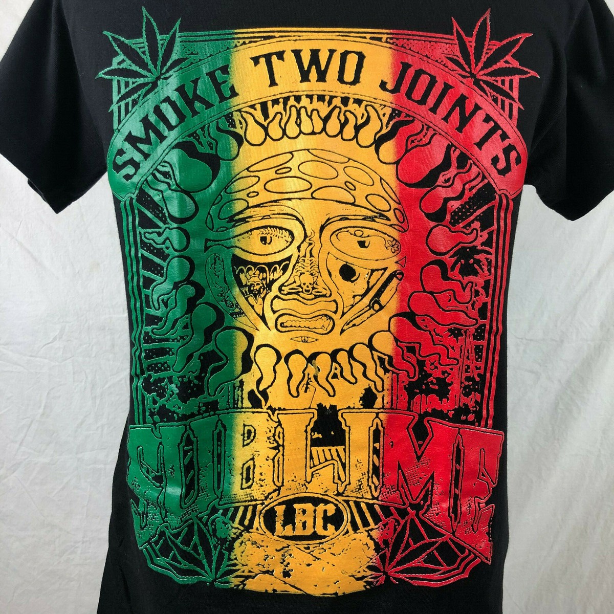 Vintage SUBLIME Smoke Two Joints T-Shirt Small Black VTG Ska