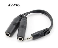 6" Black 3.5mm Stereo Male to Dual 1/4" Stereo Female Y-Splitter Cable, AV-Y45