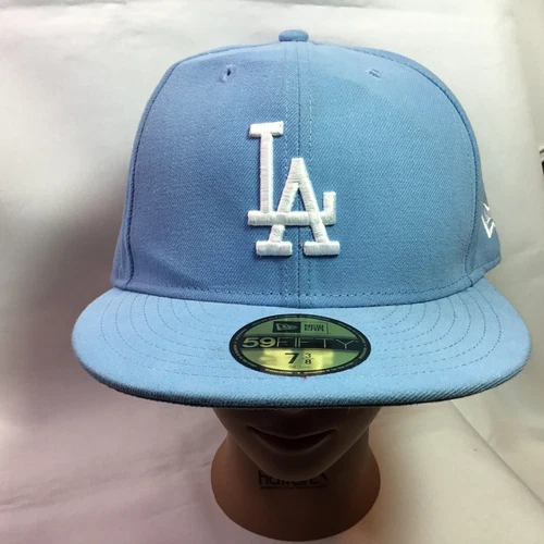 New Era 59Fifty Cap Los Angeles Dodgers Light Blue White Fitted Hat 7 3/8 NWT