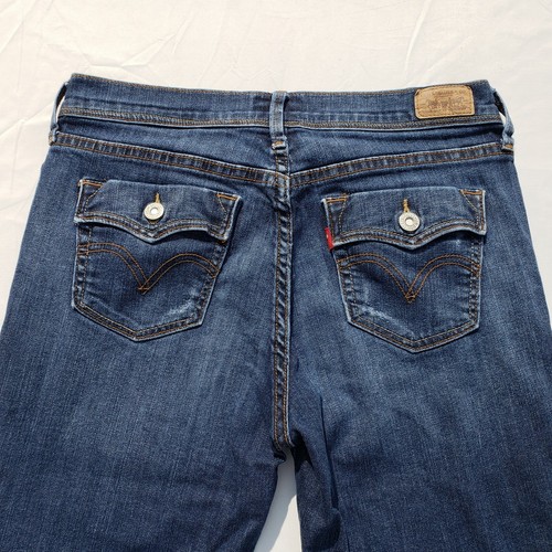 Womens LEVI STRAUSS 515 Capri Size 4 Dark Wash Blue Jean Denim - Picture 7 of 7
