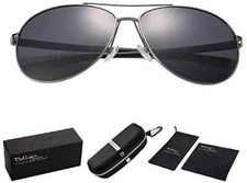 Polarized Sunglasses for Men  Women Military Aviator Classic Style Metal Frame