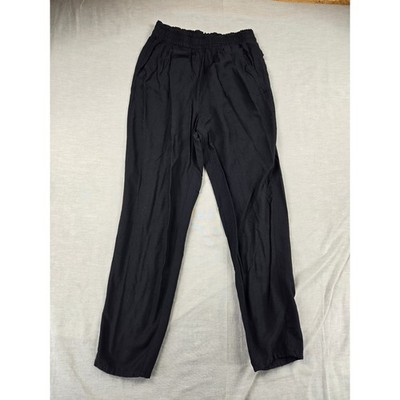 HM Divided Womens Black Viscose Elastic Waist Tapered Leg Pants Size 6