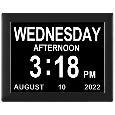 Digital Calendar Clock Date and Time Day of The Week Clock 8 Alarm Options + ...
