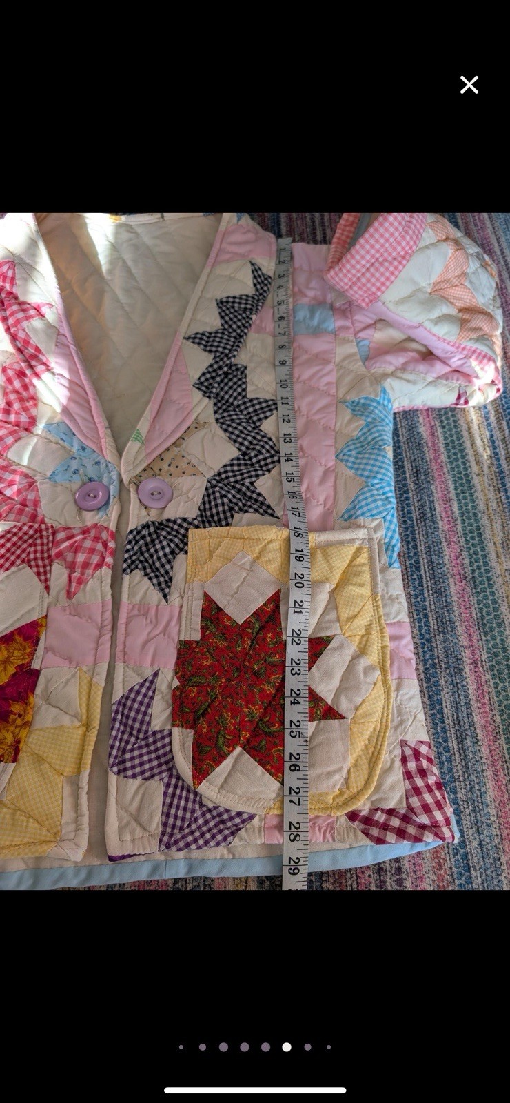 Handmade repurposed Patchwork Quilted Jacket Pink… - image 5