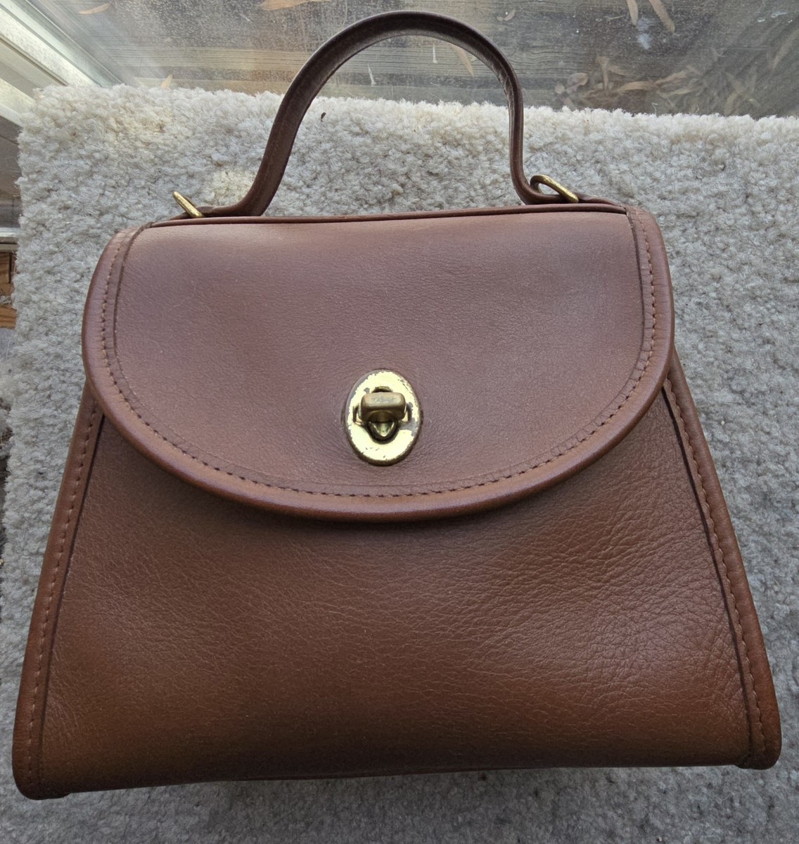 Vintage COACH Regina Bag #9983 British Tan Leather 90s Satchel