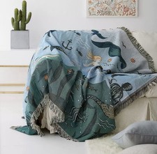 Image of Mermaid Pattern Throw Blanket sofa throw sofa cover picnic blanket