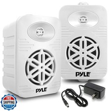 PyleUSA Bluetooth Indoor Outdoor Speakers Pair-300 Watt Dual Wate