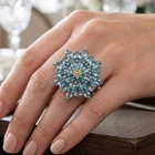 Gorgeous London Blue Topaz Women Wedding Silver Rings 7.5