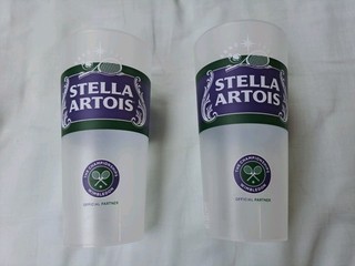 2 x Wimbledon 2026 Stella Artois Reusable Plastic Pint Beer Cups