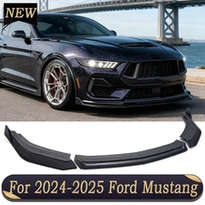 For 2024-2025 Ford Mustang Gloss Black Front Bumper Lip PP Splitter Handling
