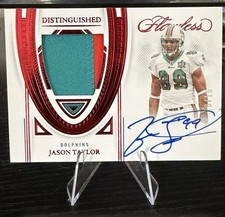 2022 Panini Flawless Distinguished Patch Auto Jason Taylor #DPA-JT Dolphins /15