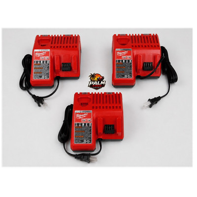 Milwaukee M12 M18 12V 18V Battery Charger Red Single Slot Power Tool (3 Pack)