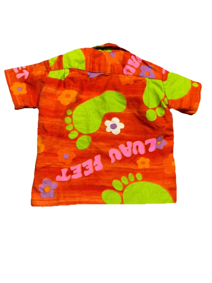 Camisa vintage infantil ALOHA NAPILI - LIBERTY HOUSE Luau Feet Print HAWAIANA AÑOS 60 Foto 3 de 4