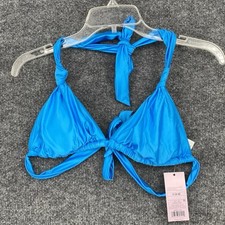 Wild Fable Womens Swimsuit Small Blue Bikini Top Wide Strap Lined
