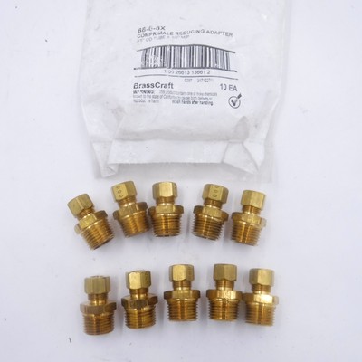 10 Pack 68-6-8X 3/8'' Compression X 1/2'' MIP Lead Free Male Reducing Adapters