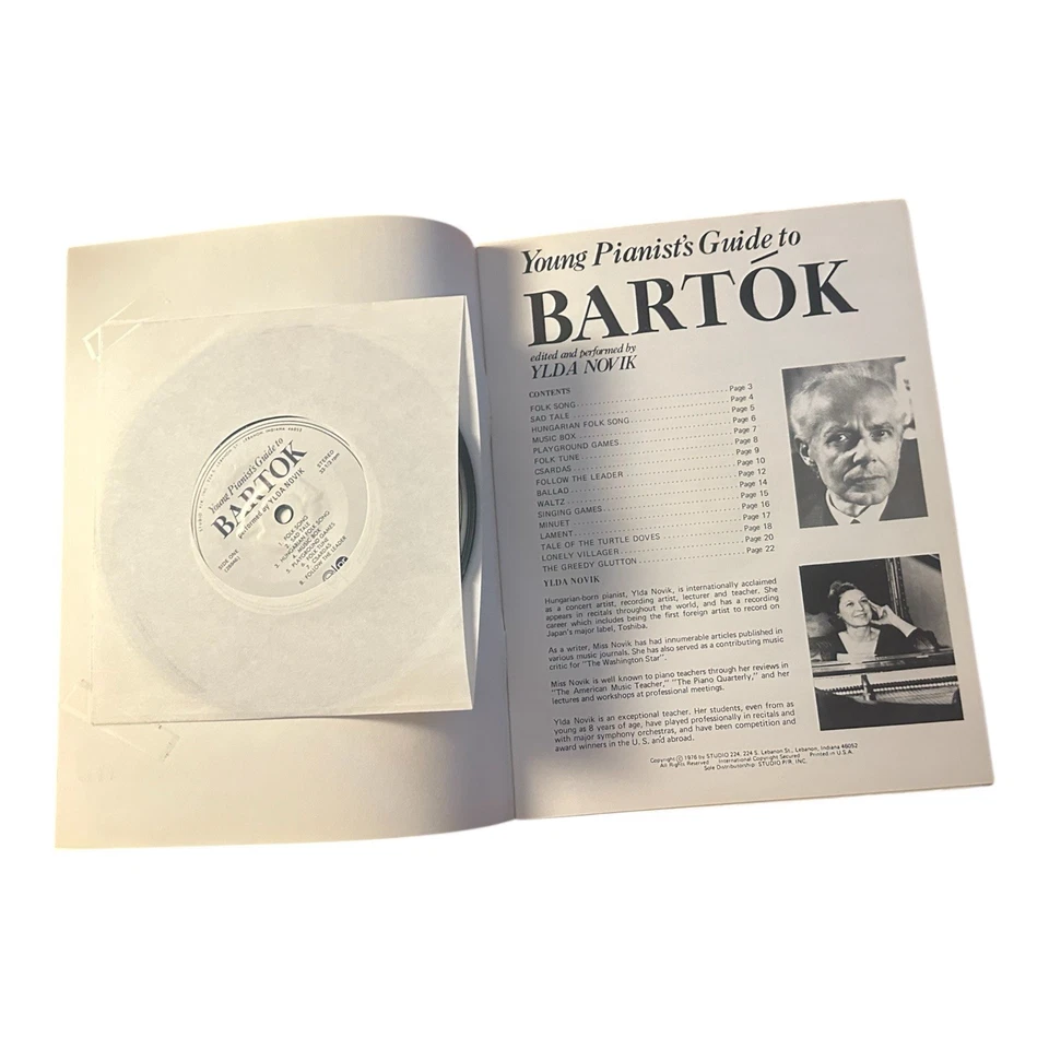 Young Pianist’s Guide to Bartok 1976 NM Record Ylda Novik Studio PR VTG NOS - Image 4 of 4
