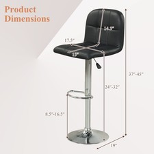 Swivel Bar Stools Set of 4 with Backrests, Footrests and Metal Base for Kitchen