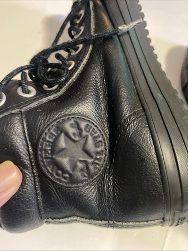 Converse Chuck Taylor All Star Boot PC Hi Triple Black Leather Men 6.5Women 8.5 - Picture 5 of 15