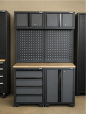Garage Storage Cupboards Wall Metal Unit Tool Box Drawer Cabinet Workstation Set
