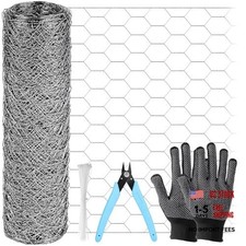 13.8 in x 49 ft Chicken Wire Fencing, Rustproof Galvanized Iron 13.8 x 590 in 0.73 per foot