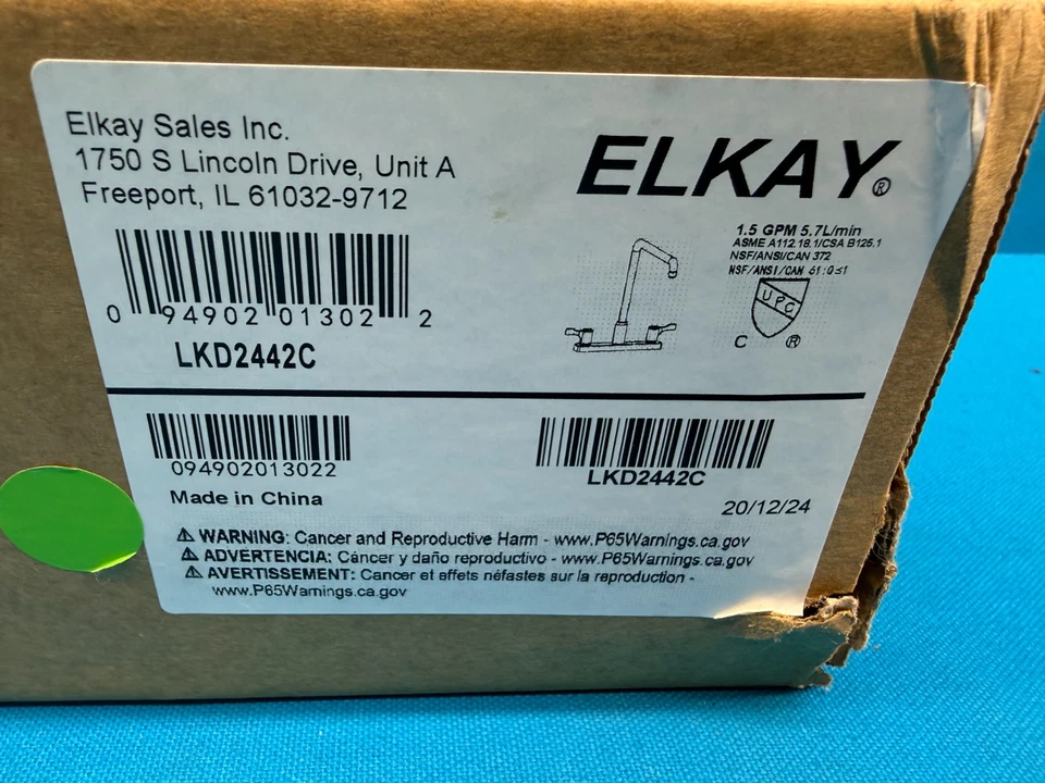 Elkay LKD2442C 8" Chrome Centerset Exposed Deck Mount Faucet with Arc Spout - Image 2 of 4