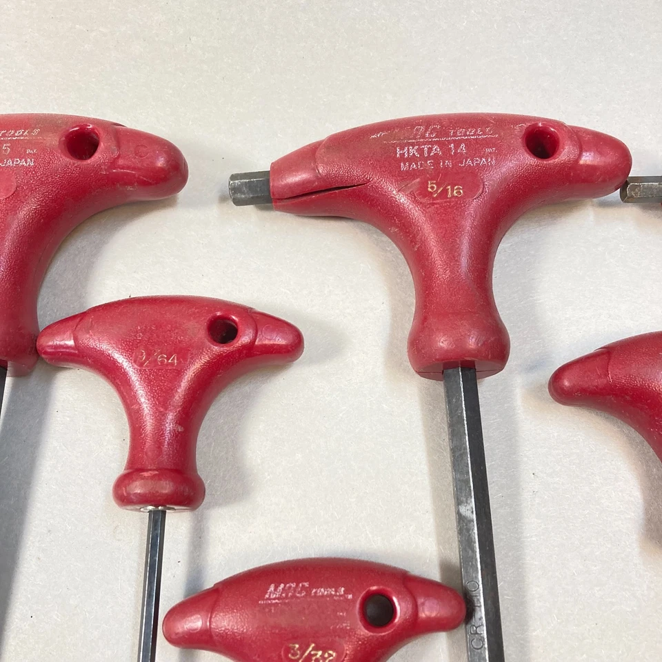 Mac Tools 9 piezas rojo mango en T llave hexagonal serie HKTA 3/8" - 3/32" EE. UU. Foto 3 de 4