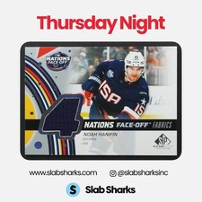 2025 UPPER DECK SP GAME USED NOAH HANIFIN 4 NATIONS FACE-OFF FABRICS JERSEY