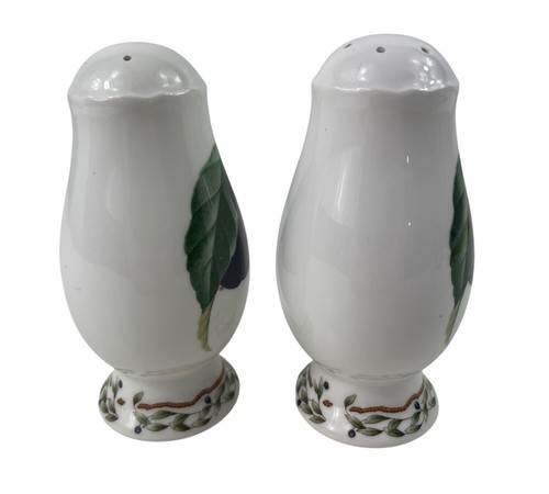 Noritake Royal Orchard Porcelain Salt & Pepper Set Fruit Plums - Picture 6 of 10