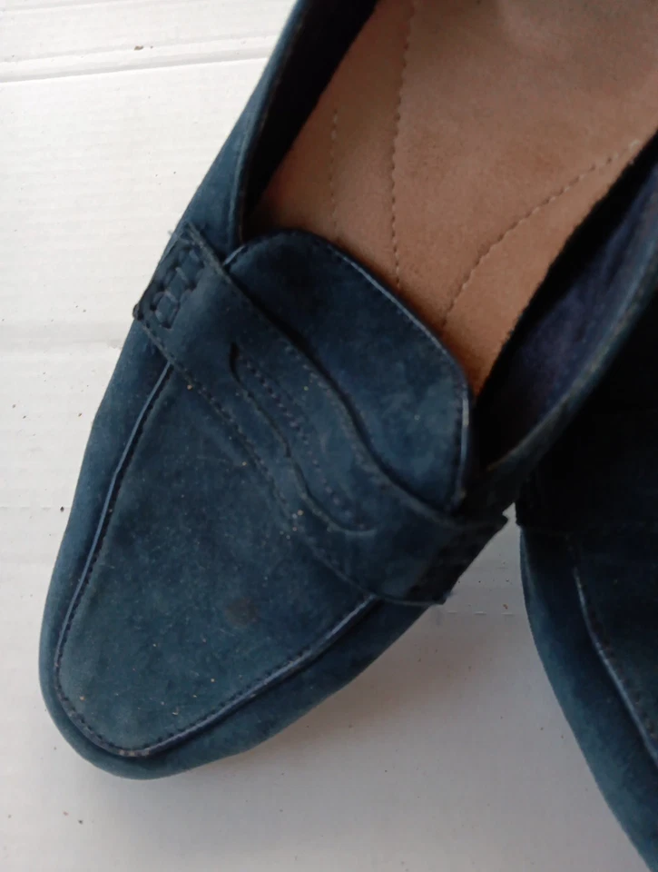 Mocassim feminino Clark’s tamanho 7 médio azul camurça - Imagem 3 de 4