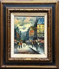 VTG Mid-20 C Post-Impressionistic O/C Parisian Street Scene Signed Andy, Framed!