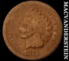 1874 Indian Head Cent - Scarce  Semi-key  Better Date  No Reserve  #J9846