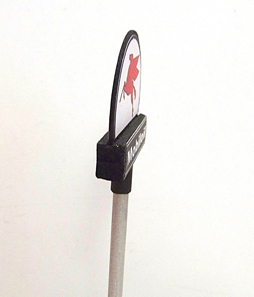 1/24 Scale Vintage Mobil Service Station 2-Sided Pole Sign | eBay