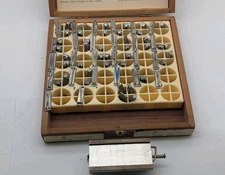 Kingsley EMPIRE INITIAL Machine Co Letter Type Set Hot Foil WITH TYPE HOLDER