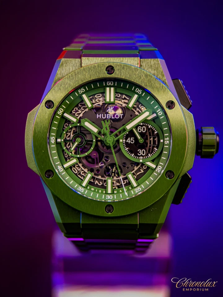 *RARO* Hublot Big Bang Cerâmica Verde Limitada 42mm Mostrador Esqueleto 451.GX.5220.GX - Imagem 2 de 4