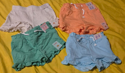 NWT Garanimals baby girl ruffled shorts - choice of 4 colors