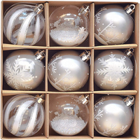 Weihnachtliche Christbaumkugeln Kunststoff Set 9 StüCk Rot Weiß, Bruchsicher, 6C